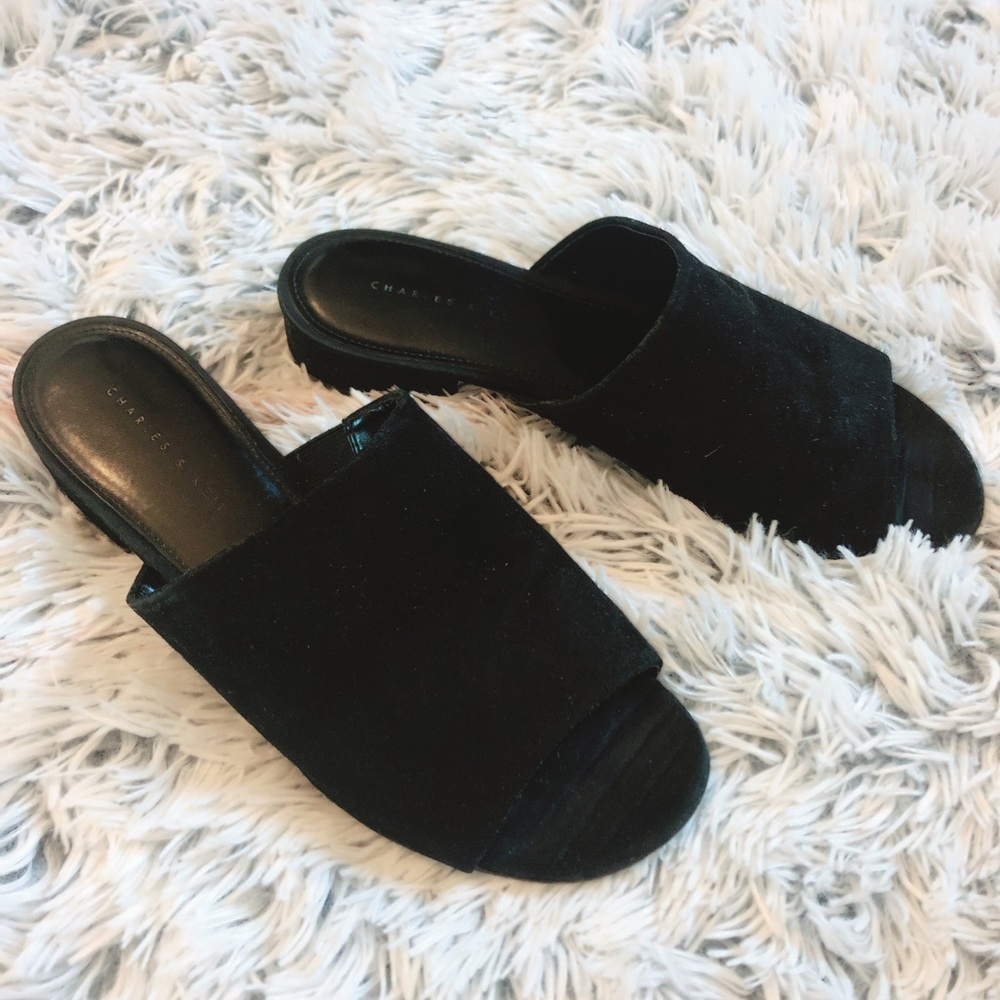 Charles & Keith Chunky Heels Slipper Sandals